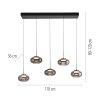 SCHÖNER WOHNEN-Kollektion SIA lampada a sospensione LED 5 luci per tavolo da pranzo