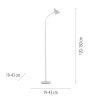 Leuchten Direkt lampada da terra LED PIXIE bianca, luce calda 3000 Kelvin, regolabile