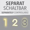 Leuchten Direkt Plafoniera LED TROOPER, anelli intrecciati bianchi, luce calda 3000 Kelvin