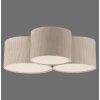 Leuchten Direkt Plafoniera DURO con 3 paralumi beige a coste, luce calda 3000 Kelvin