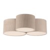 Leuchten Direkt Plafoniera DURO con 3 paralumi beige a coste, luce calda 3000 Kelvin
