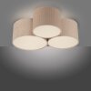Leuchten Direkt Plafoniera DURO con 3 paralumi beige a coste, luce calda 3000 Kelvin