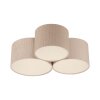 Leuchten Direkt Plafoniera DURO con 3 paralumi beige a coste, luce calda 3000 Kelvin
