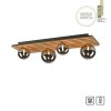 Leuchten Direkt Plafoniera a sfere GERDA con listelli in legno e sfere color grigio fumo