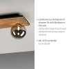 Leuchten Direkt Plafoniera a sfere GERDA con listelli in legno e sfere color grigio fumo