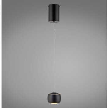 Leuchten Direkt lampada a sospensione BALLINI sferica nera, LED 3000 Kelvin, regolabile