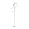Leuchten Direkt lampada da terra LED RITUS, anelli sfalsati argento, 3000 Kelvin caldo
