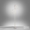 Leuchten Direkt lampada da terra LED RITUS, anelli sfalsati argento, 3000 Kelvin caldo