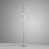 Leuchten Direkt lampada da terra LED RITUS, anelli sfalsati argento, 3000 Kelvin caldo