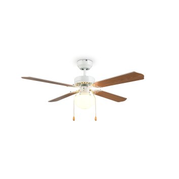 Reality Ventilatore da soffitto con luce Hammerfest, 4 pale, 3 velocità, corpo bianco