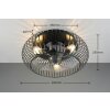 Reality Lampada con ventilatore Johanna, telecomando, gabbia con 3 portalampada E27