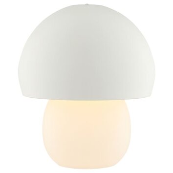 Brilliant lampada da tavolo a fungo Dupis moderna, bianca, LED 2700 Kelvin bianco caldo