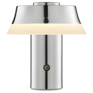 Brilliant Lampada da tavolo LED Kinich, paralume conico bianco, luce calda 2700 Kelvin