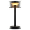 Brilliant lampada da tavolo LED Razor con paralume cilindrico nero, 2700 Kelvin, luce calda