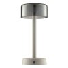 Brilliant Lampada da tavolo LED Razor, paralume cilindrico beige, luce calda 2700 Kelvin