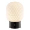 Brilliant Lampada da tavolo LED Sarastro, sfera bianca a rilievo, RGB, 2700 Kelvin luce calda