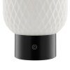 Brilliant Lampada da tavolo LED Sarastro, sfera bianca a rilievo, RGB, 2700 Kelvin luce calda