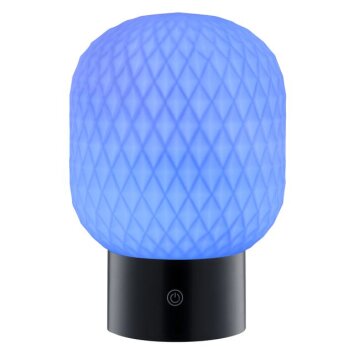 Brilliant Lampada da tavolo LED Sarastro, sfera bianca a rilievo, RGB, 2700 Kelvin luce calda
