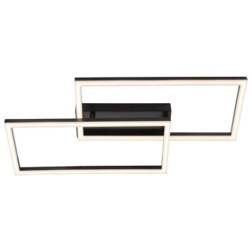 Brilliant plafoniera LED Jorvic con cornici e schermo nero, 3000 Kelvin luce calda