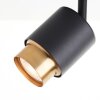 Brilliant Plafoniera a barra Covelo con 3 faretti neri e oro, luce calda 3000 Kelvin