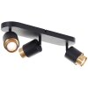 Brilliant Plafoniera a barra Covelo con 3 faretti neri e oro, luce calda 3000 Kelvin