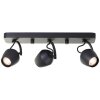 Brilliant Plafoniera Vertino, 3 teste nere orientabili, 3000 Kelvin luce calda