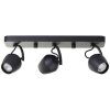 Brilliant Plafoniera Vertino, 3 teste nere orientabili, 3000 Kelvin luce calda