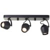 Brilliant Plafoniera Vertino, 3 teste nere orientabili, 3000 Kelvin luce calda