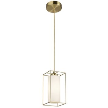 Brilliant Lampada a sospensione Dolly in stile rustico, con gabbia geometrica dorata