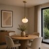 Brilliant lampada a sospensione Fanny in stile country con paralume tondo in vetro bianco