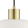 Brilliant lampada a sospensione Fanny in stile country con paralume tondo in vetro bianco