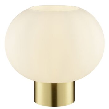 Brilliant Lampada da tavolo a fungo Fanny in stile country, vetro bianco rotondo