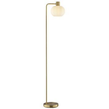 Brilliant Leuchten lampada da terra Fanny con sfera in vetro bianco, stile country