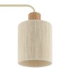 Brilliant lampada da tavolo Arlo in stile boho, con braccio arcuato e paralume beige