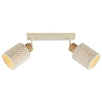 Brilliant Plafoniera Arlo con 2 punti luce e paralumi cilindrici beige, per corridoio