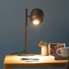 Brilliant lampada da tavolo Jane, testa marrone arrotondata orientabile per la lettura