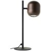 Brilliant lampada da tavolo Jane, testa marrone arrotondata orientabile per la lettura