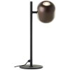 Brilliant lampada da tavolo Jane, testa marrone arrotondata orientabile per la lettura