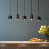 Brilliant Lampada a sospensione lineare Jane con 5 paralumi cilindrici marroni