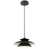 Brilliant lampada a sospensione Appia moderna con doppio paralume conico nero