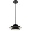 Brilliant lampada a sospensione Appia moderna con doppio paralume conico nero