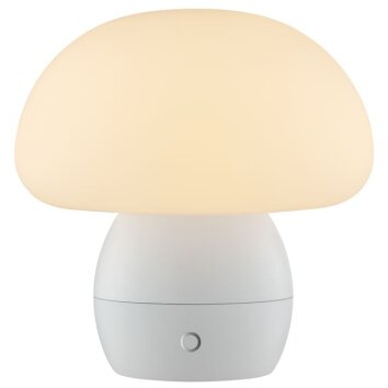 Brilliant LED lampada da tavolo a fungo Dupos, bianca, 2700 Kelvin bianco caldo, dimmerabile