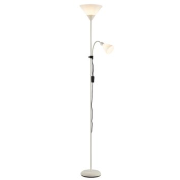 Brilliant lampada da terra Spari, struttura beige, luce indiretta con luce laterale