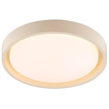 Brilliant Plafoniera rotonda LED Sonora moderna, piatta e beige, luce calda a 3000 Kelvin
