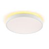 Brilliant Plafoniera LED piatta rotonda bianca Solistra con memoria, luce calda 3000 Kelvin