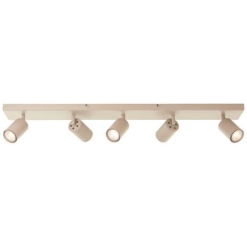 Brilliant Plafoniera a 5 faretti Jello champagne, orientabili, luce calda 3000 Kelvin