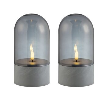 Brilliant Lampada da tavolo LED Illusion con cupola grigio fumo e luce calda 2500 Kelvin