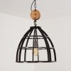 Haervej Lampadario a sospensione Legno chiaro, Nero, 1-Luce