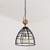 Haervej Lampadario a sospensione Legno chiaro, Nero, 1-Luce