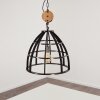 Haervej Lampadario a sospensione Legno chiaro, Nero, 1-Luce